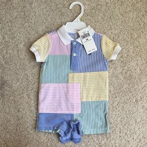 Ralph Lauren Pastel Striped Kids One Piece